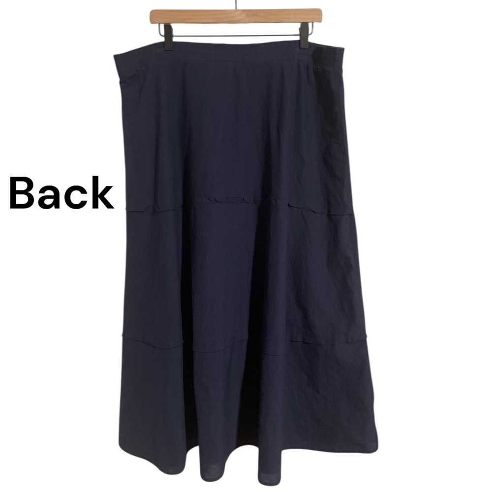 Christopher & Banks Tiered Midi Skirt Cotton Coastal Peasant Boho Large - Picture 3 of 7